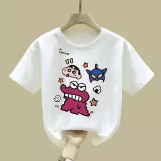 เสื้อยืดเด็ก ลายการ์ตูน ผ้าคอตตอนผสม นิ่มใส่สบาย ไม่ร้อน ES.SHOP28