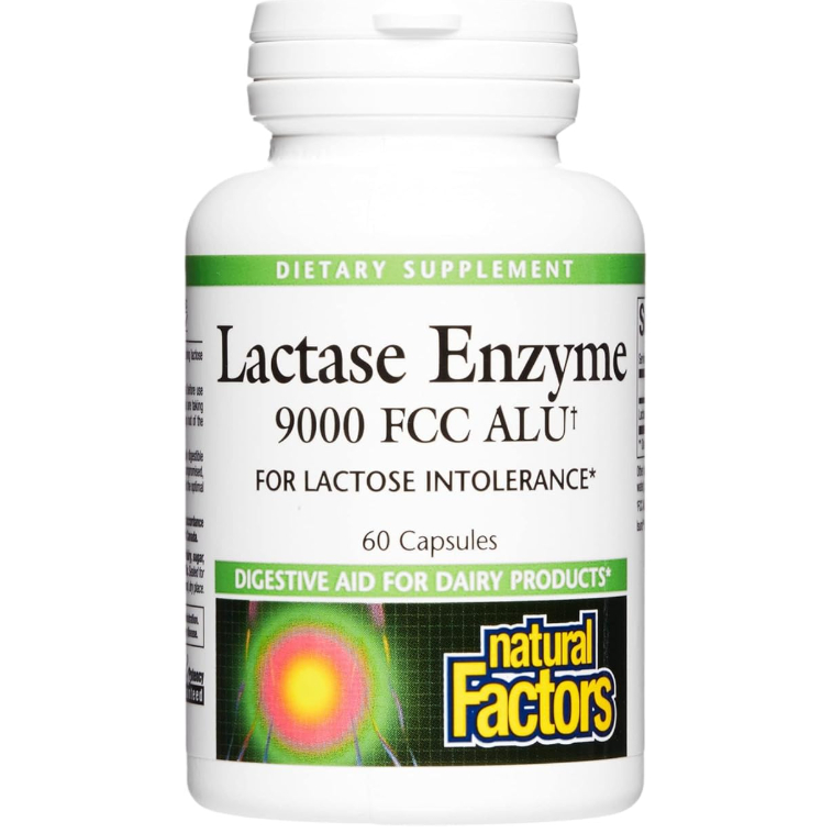 Natural Factors, Lactase Enzyme, Digestive Aid For Lactose and Dairy Intolerance, 60 Capsules