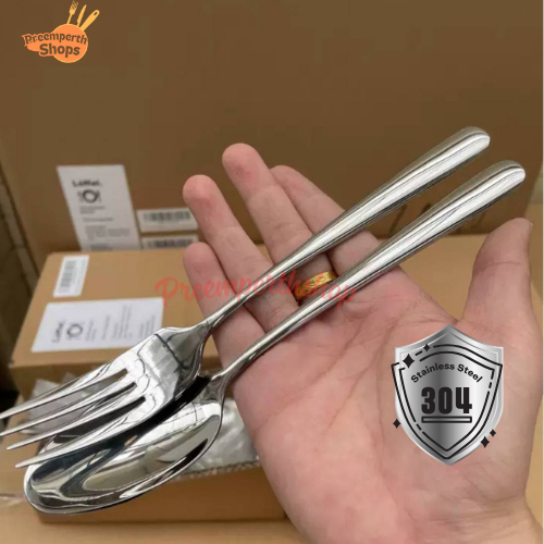 preemperthshop-(1 คู่) ช้อนส้อม โรงแรมพรีเมี่ยม สแตนเลส SUS  304 ส่งด่วน…พระราม 2