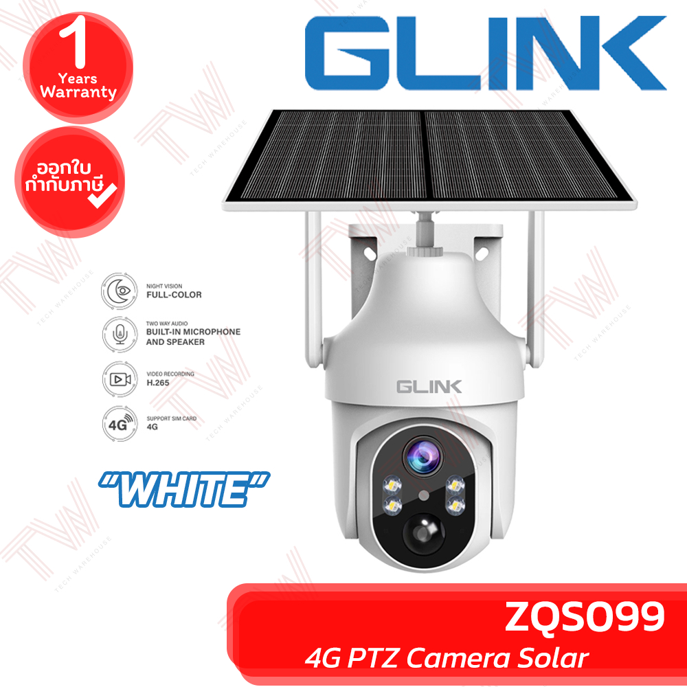 Glink ZQS099 4G PTZ Camera Solar กล้องวงจรปิดใส่ชิมพร้อมแผงโซล่าเซลล์ ของแท้ ประกันศูนย์ 1ปี