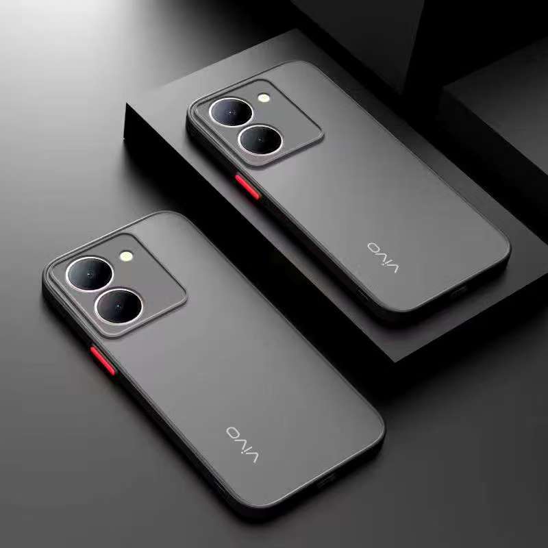 เคสขอบสีหลังแบบขุ่น ใช้สำหรับ Vivo Y36 Y27 5G Y27S Y03 Y18 Y28s Y03T เคสกันกระแทกหลังด้าน ขอบสี