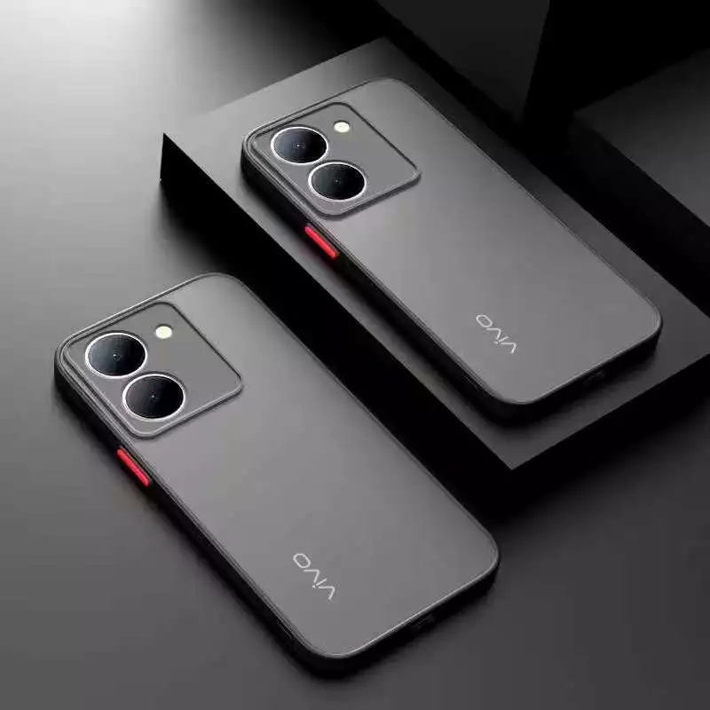 เคสขอบสีหลังแบบขุ่น ใช้สำหรับ Vivo Y36 Y27 5G Y27S Y03 Y18 Y28s Y03T เคสกันกระแทกหลังด้าน ขอบสี