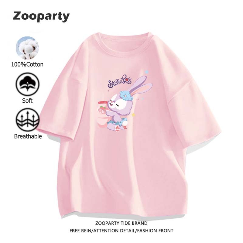 เสื้อ StellaLou ลายพิมพ์การ์ตูนน่ารัก 100% cotton หลวมและสะดวกสบาย สไตล์เกาหลี เสื้อน่ารัก มี 9 สี(ส่งเร็ว จัดส่งจากไทย)