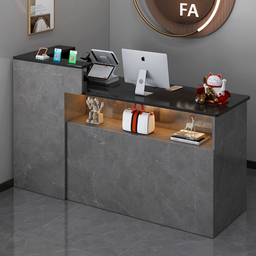 โต๊ะแคชเชียร์ เคาน์เตอร์คิดเงินมีลิ้นชัก Counter Bar ชั้นโชว์สินค้า ตกแต่งร้านค้า สวยหรูหราแข็งแรง