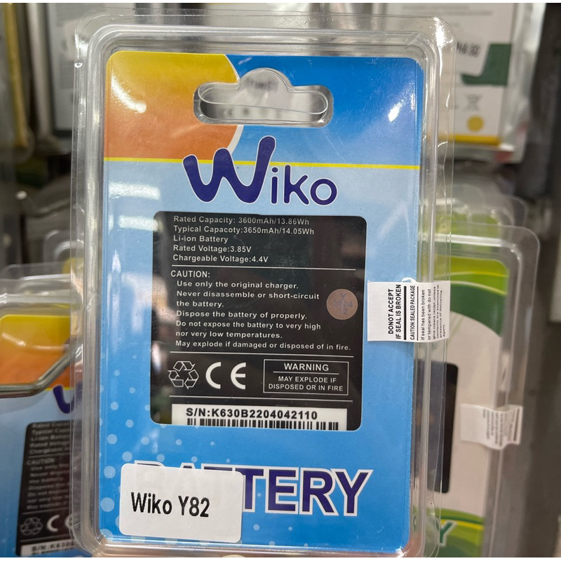แบตเตอรี่่ Wiko Y82 แบตWiko Y82  Battery wiko y82 Model K630 (3650mAh) ประกัน6เดือน