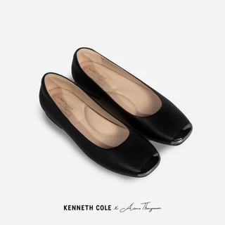 KENNETH COLE x ANNE THONGPRASOM รองเท้าส้นแบนผู้หญิงรุ่น ASTAIRE FLATS Black on Black สีดำ ( FLT - KS14097LE-001 )