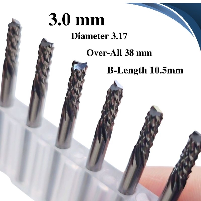 Router Bit Endmill Corn Cut 2F 3.175/1/8