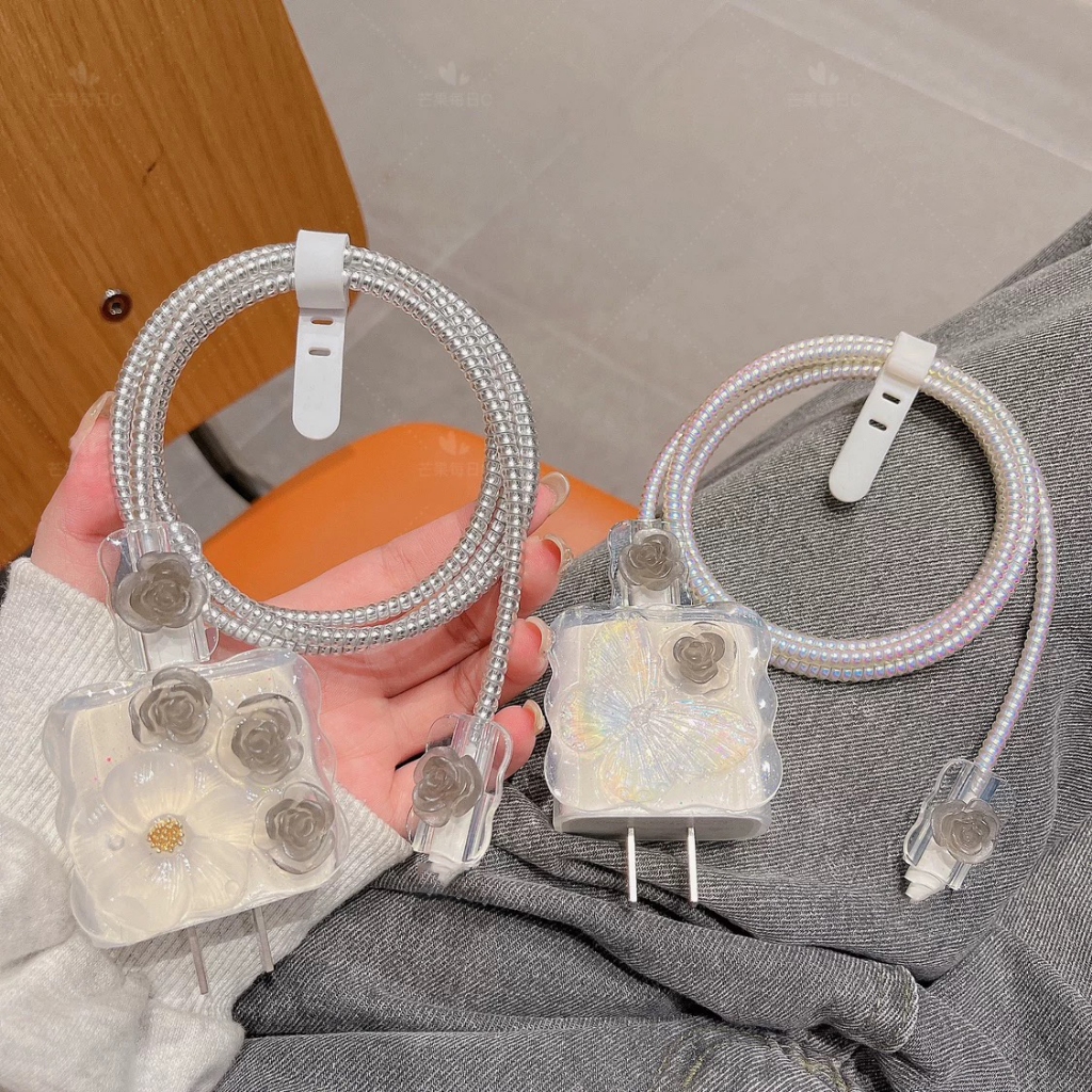 【ส่งจากไทย  มาใหม่ 1ชุด 5ชิ้น】 เคส สำหรับ ไอโฟน Apple Power Adapter 18W/20W สายชาร์จ ลายการ์ตูนน่ารัก  Cable Bite - ภาพย่อย 3