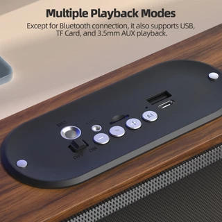 GOOJODOQ Ab4084 ลําโพง Bluetooth 5.3 ลำโพงบลูทูดีไซน์ไม้แ ลําโพงพกพา 2 ช่อง 3600mah ลำโพงบลูทู