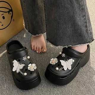XWshopee ราคาพิเศษ รองเท้าแตะหัวโตสำหรับผู้หญิง มาพร้อมตัวติดการ์ตูน ส้นหนาสูงพิเศษ รุ่นนี้ใครๆก็ต้องมี มีหลายสีหลากสไต