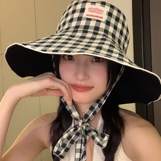 หมวก หมวกบัคเก็ต กันแดด⛱️ ใส่ได้สองด้าน ลายสก็อต งานดี✨ หนักเบา