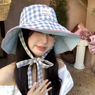 หมวก หมวกบัคเก็ต กันแดด⛱️ ใส่ได้สองด้าน ลายสก็อต งานดี✨ หนักเบา
