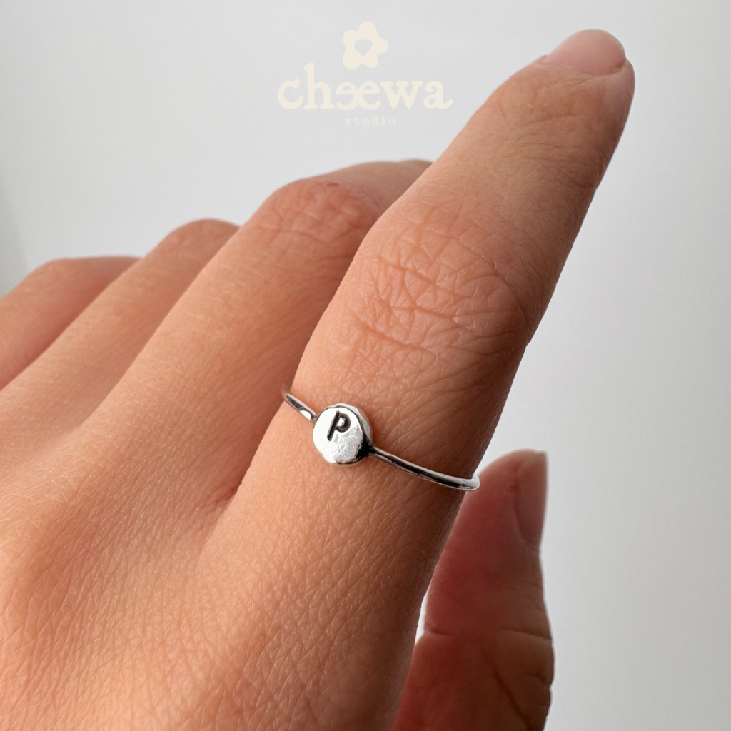 Cheewa Studio | silver925 | initial ring แหวนเงินแท้สลักตัวอักษร
