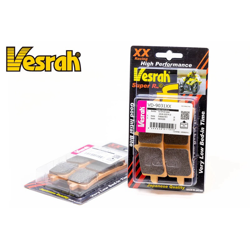 Vesrah VD-9031 XX เกรด Sinter ผ้าเบรค หน้า cbr1000rr-r, Ducati V4, Suzuki gsxr1000, BMW s1000rr