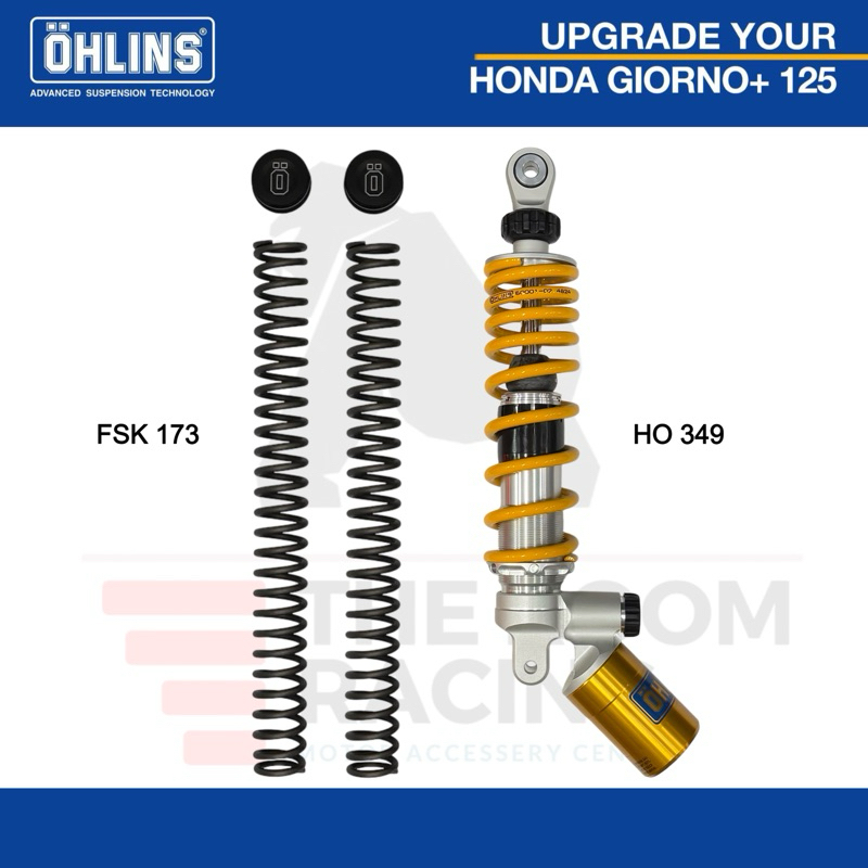 โช๊คหลัง OHLINS HO349 Honda GIORNO+ 2023-2025 & สปิงโช๊คหน้า FSK173 Honda GIORNO+ 2023-2025 ตรงรุ่น 