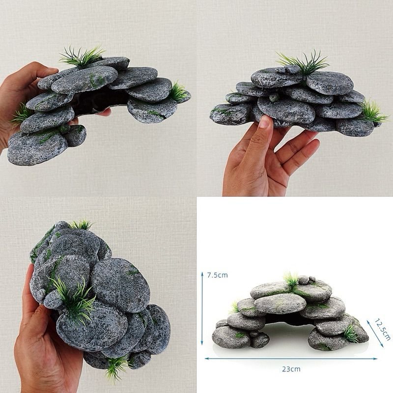 แท่นปีน​สำหรับเต่าน้ำ GG0959 23x12.5x7.5cm เบี๊ยดดราก้อน เก็คโค่ กิ้งก่า​ วัสดุเรซิ่น​