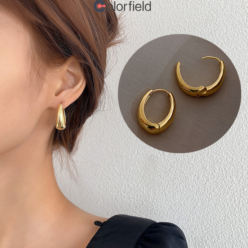 Colorfield ต่างหู รูปหยดน้ํา สไตล์ฝรั่งเศส วินเทจ เรียบง่าย สำหรับผู้หญิง เข้ากับทุกการแต่งกาย ไม่ทําให้แพ้ง่าย-COD