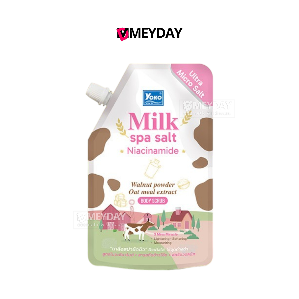 Yoko Gold Milk Spa Salt Niacinamide โยโกะ โกลด์ มิลค์ สปา ซอลท์ ไนอะซินาไมด์ 350g