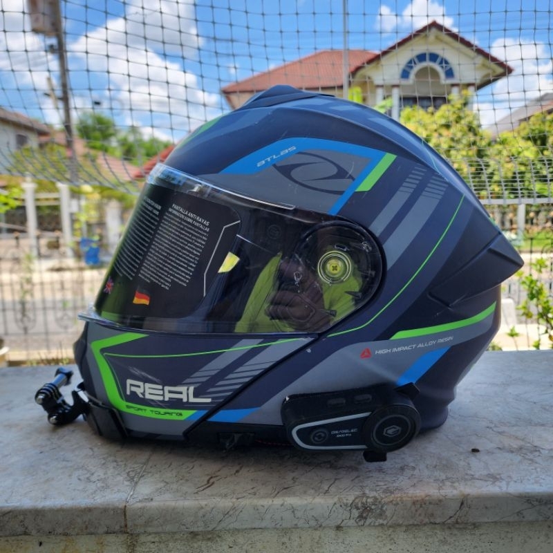 หมวกกันน็อคยี่ห้อ REAL ATLAS Stratus สีน้ำเงิน-เขียว(ด้าน) ซื้อเมื่อ 12/4/2568 ร้าน 320SP  Size L รว