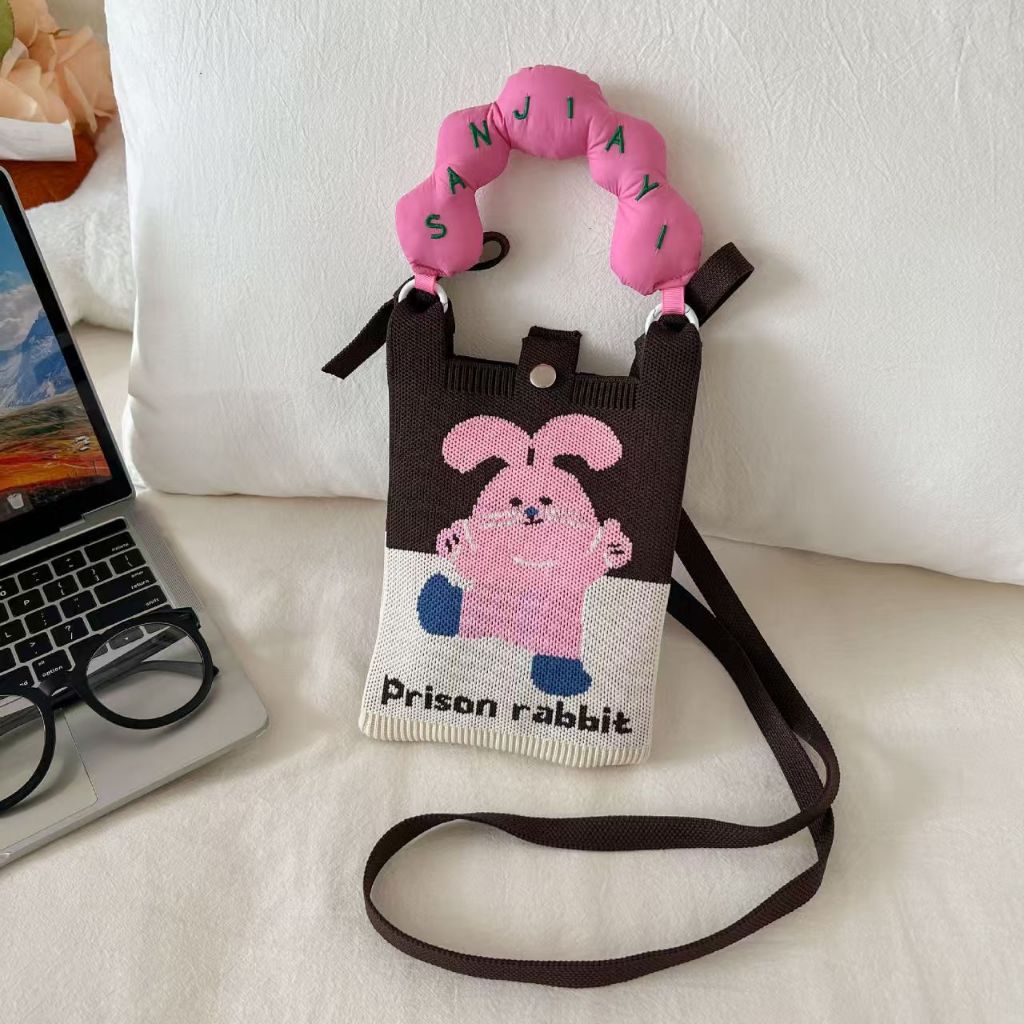 A023 กระเป๋าใส่โทรศัพท์ สะพายข้าง ลายน่ารัก เนื้อผ้าหนาอย่างดี เหมาะสำหรับทุกวันและทุกวัย