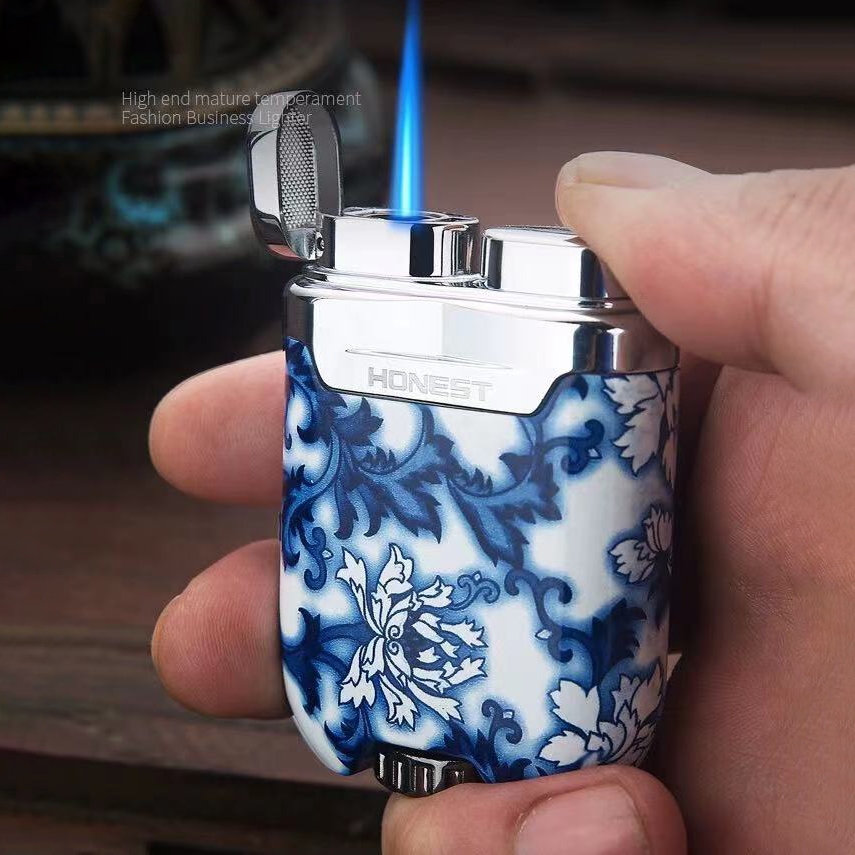 HONEST ไฟแช็ก ไฟฟู่ พ่นไฟ1หัว อุปกรณ์จุดไฟ แบบเติมแก็ส ไฟไม่กระจาย วัสดุคุณภาพ