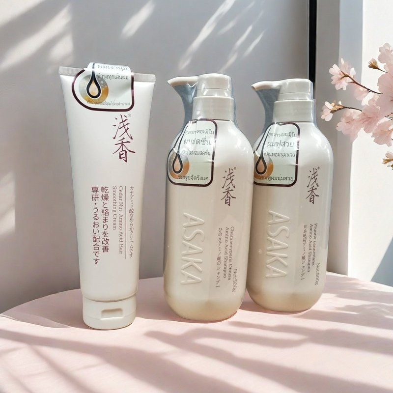 แชมพูขจัดรังแค แชมพูผมนุ่มสวย ครีมนวดผม ASAKA