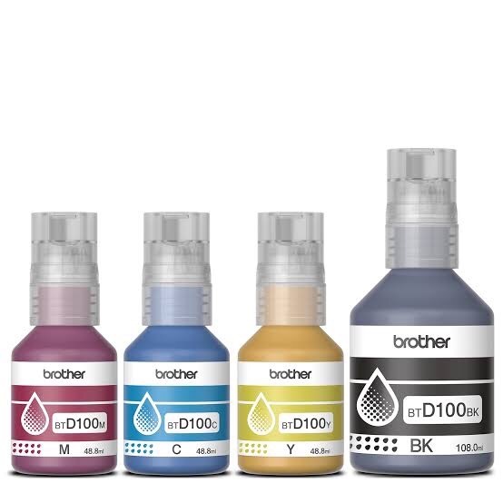 หมึกเติม Brother T-Series หมึก BT-D100 4 สี BK,C,M,Y หมึกแท้ 100%