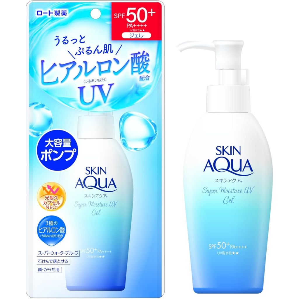Skin Aqua 50+ Super Moisture Gel Pump กันแดดเนื้อบางเบา แบบหัวปั้ม 140g.