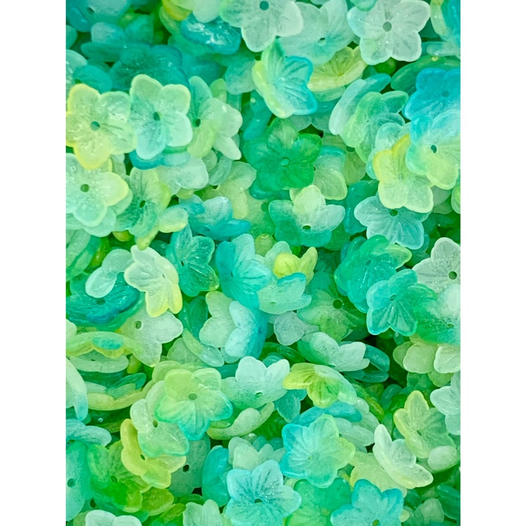ลูกปัด ดอกไม้ 5กลีบ ทรงดาว ดาว ทูโทน สีขุ่น หลากสี DIY งานฝีมือ งานร้อย อุปกรณ์งานฝีมือ