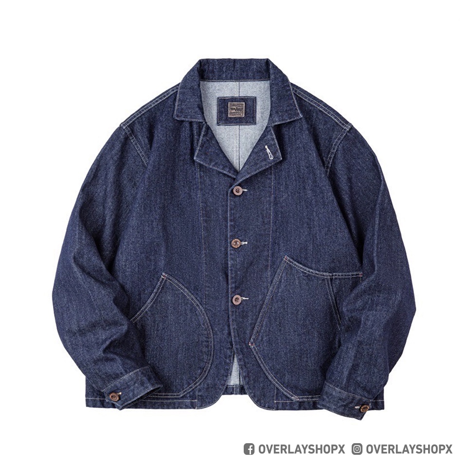 BLUE DENIM JACKET เสื้อแจ็คเก็ต เสื้อกันหนาว เสื้อกันลม เสื้อคลุม แนววินเทจ