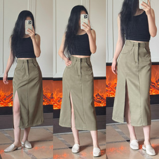 กระโปรงครึ่งแข้ง ผ่าสูงด้านซ้าย 22