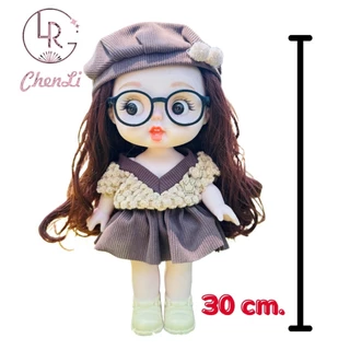 ตุ๊กตาร้องเพลงได้ ตุ๊กตาBJD ตุ๊กตาเจ้าหญิงมีเสียงเพลง 30ซม. ขยับได้หลายท่า (ได้ตุ๊กตาพร้อมชุด แถมแว่นตา+แถมกล่อง )