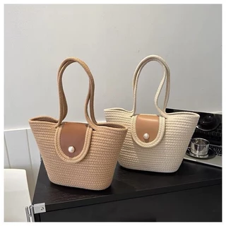 B-1717🔥พร้อมส่ง กระเป๋าสะพายไหล่สําหรับผู้หญิง กระเป๋าสาน สไตล์วินเทจคลาสสิค แฟชั่นฤดูใบไม้ผลิง านดีมาก แฟชั่นมาใหม่