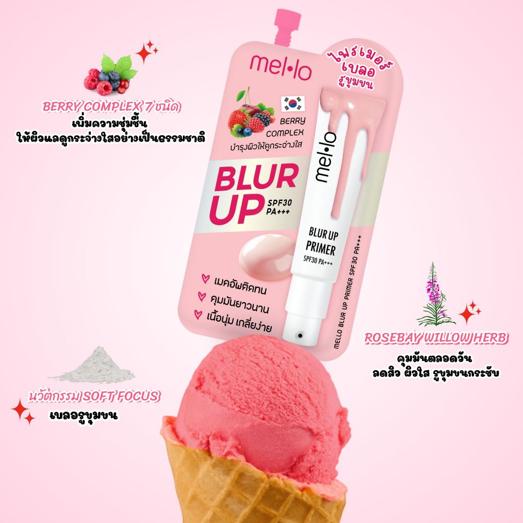 Mello เบลอ อัพ ไพรเมอร์ เอสพีเอฟ 30 พีเอ+++ [ แบบซอง ] - รูปที่ 2