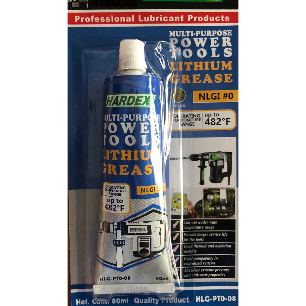 จารบีเอนกประสงค์ Lithium Grease # 0 HARDEX Multi-Purpose Power Tools Lithium Grease NLGI # 0 - 80 ml