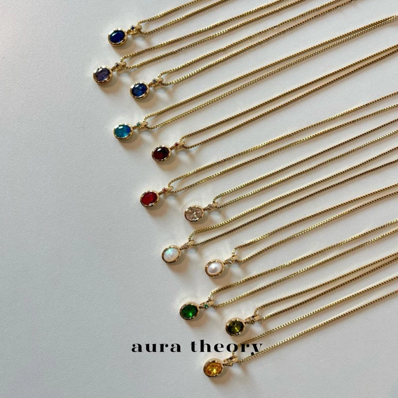 สร้อยคออัญมณีประจำเดือนเกิด aura theory birthstone necklace
