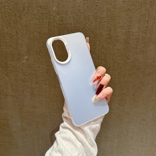 เคสแข็ง เนื้อแมตต์ สีเงิน หรูหรา สําหรับ เคส OPPO A7 A15 A16 A92 A9 A95 A57 A78 A18 A94 A3 A60 A93 A98 A79 A60 A58 A3S