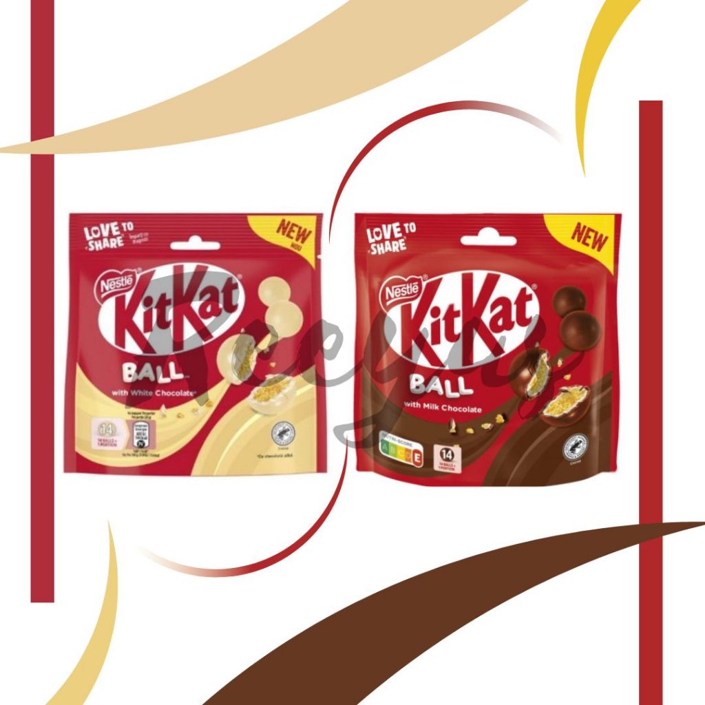 Nestle Kitkat Ball chocolate เวเฟอร์กรอบเคลือบช็อกโกแลต น้ำหนัก 140 กรัม มี 2 รส สินค้าจากบัลแกเรีย