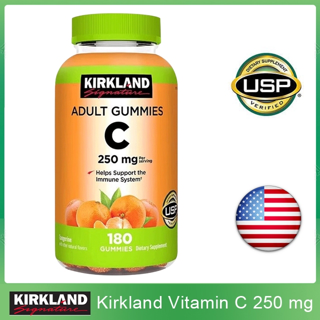 (Exp.04/2026)Kirkland Signature Vitamin C 250 mg 180 and 360 Adult Gummies