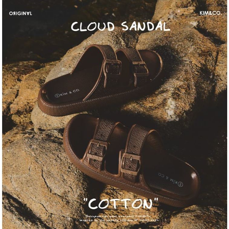 KIM&CO. ORIGINAL - COTTON CLOUD SANDAL(KS001M) รองเท้าแตะแฟชั่นผู้ชาย รองเท้าแตะเกาหลี มินิมอล พื้นนุ่มสบาย ไม่เมื่อย