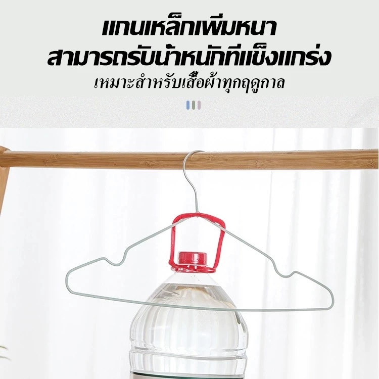 Aimilo  ไม้แขวนเสื้อ ไม้แขวน เคลือบซิลิโคน กันผ้าลื่น ขนาด 40cm*20cm สีพาสเทล ไม้แขวนเสื้อ thumbnail 5