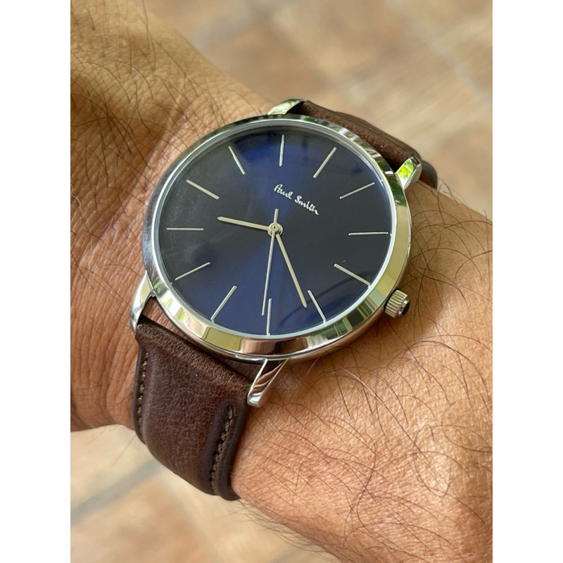 PAUL SMITH 1009 99 249 Quartz Analog Leather Stainless Men's Watch Preowne