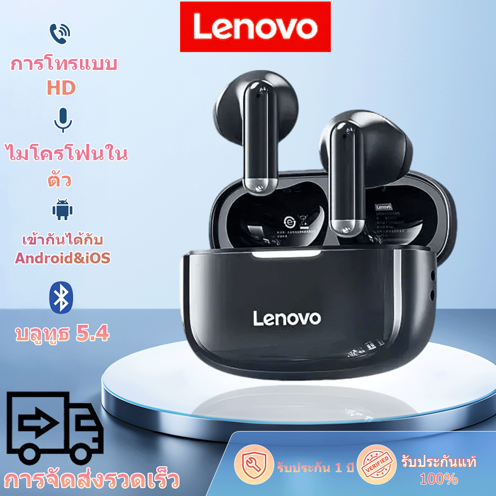 รับประกัน 1 ปี Lenovo EA110 หูฟังบลูทูธ Bluetooth 5.4 ANC ลดเสียงรบกวน HiFi Sound HD Call ทนทาน หูฟังไร้สาย