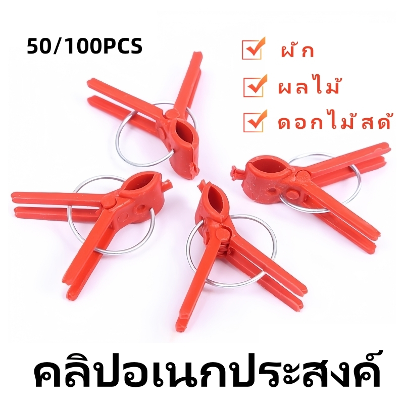 Cvth คลิปหนีบต้นไม้ ABS ยืดหยุ่น ใช้ซ้ําได้ สําหรับปลูกต้นไม้ มะเขือยาว 50 ชิ้น ต่อชุด คลิปหนีบต้นไม้มะเขือเทศ