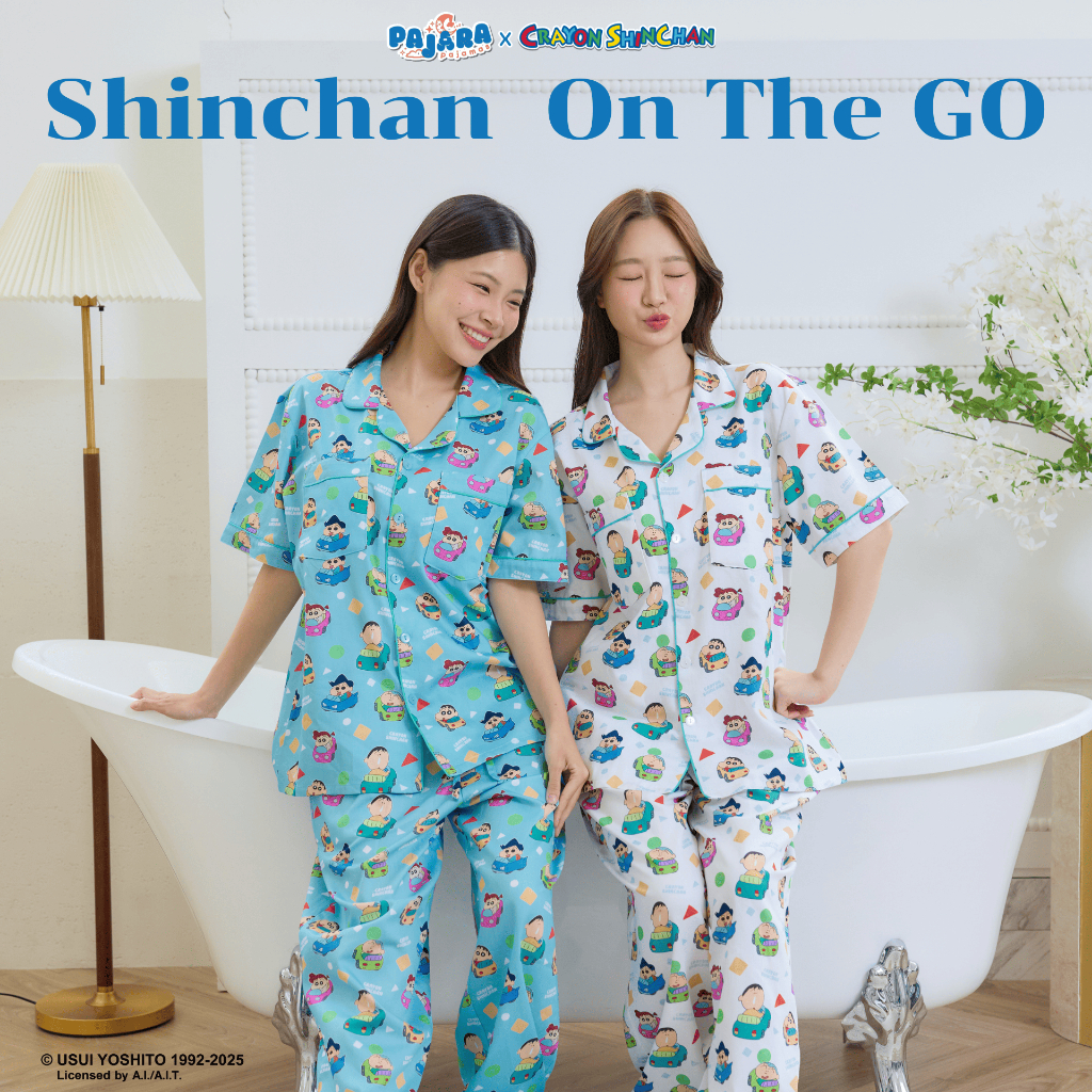 NEW ลายชินจัง Winter ชุดนอน Pajara Pajamas (Premium) SC-THU-0018 ลายชินจังขับรถ ลิขสิทธิ์แท์ เนื้อผ้