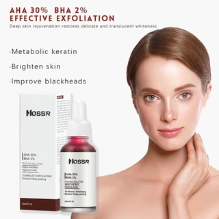 มาส์กแดง หน้าใส AHA HOSSR AHA 30% + BHA 2% ผลิตภัณฑ์ดูแลผิวหน้า กําจัดสิว ควบคุมความมัน 30 มล.