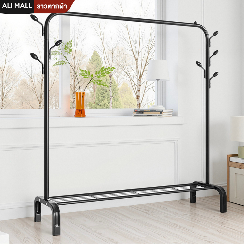 ราวตากผ้า ราวเเขวนผ้า ราวมินิมอล ชั้นวางของ บาร์เดี่ยว โครงเหล็ก ราวแขวนผ้าบาร์เดี่ยว ราวเเขวนเสื้อผ้า ชั้นวางรองเท้า