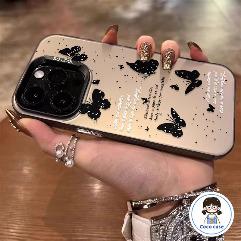 ❤️จัดส่งทันที❤️เคสไอโฟน11_13_14_15_16 Pro Max black butterfly Hard Matte Case For iPhone 11,12,13,14,16,13PM,15PM,16PM _