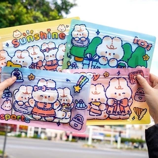 Kingshopping ถุงซิปพลาสติกพิมพ์ลายน่ารัก ขนาด17*12 cm. ใส่แมส,ขนม,กิ๊บช็อป 001