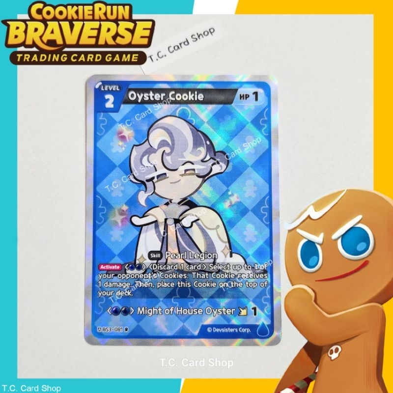 Oyster Cookie R ฟอยล์ - BS3-081 - การ์ดคุ้กกี้รันภาษาอังกฤษ (สีฟ้า) Cooking Run Braverse